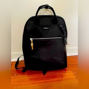 Tumi Voyageur backpack with silver hardware